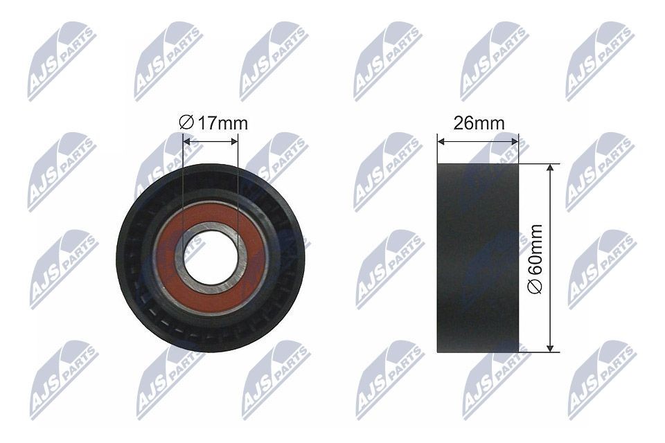 NTY RNK-CT-011: Pingutusrull, soonrihm Ø: 60mm, Ø: 60mm