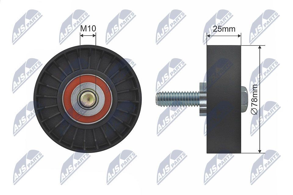 NTY RNK-CT-025: Geleiderol / omdraairol v-snaren Ø: 78mm