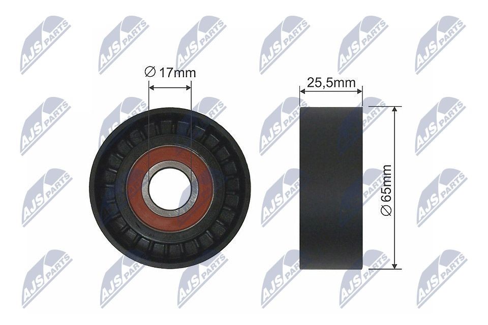 NTY RNK-CT-026: Įtempiklio skriemulys, V formos rumbuotas diržas Ø: 65mm