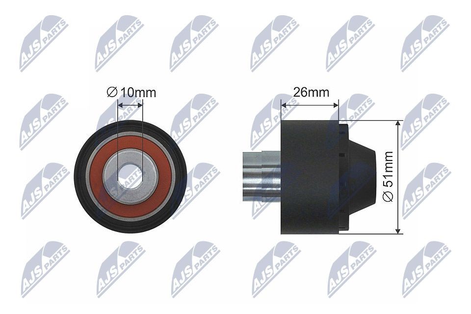 NTY RNK-CT-028: Seade- / juhtrull, soonrihm Ø: 51mm
