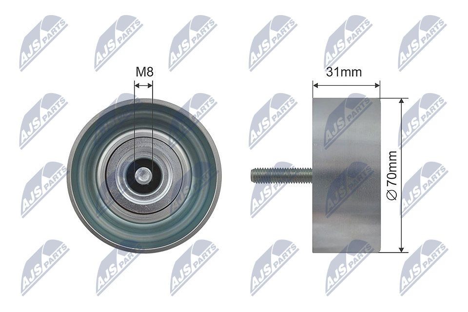 NTY RNK-DW-005: Seade- / juhtrull, soonrihm Ø: 70mm