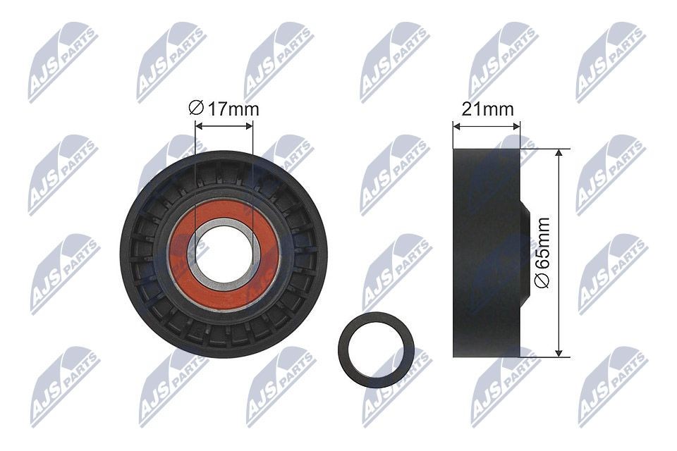 NTY RNK-FR-014: Įtempiklio skriemulys, V formos rumbuotas diržas Ø: 65,2mm