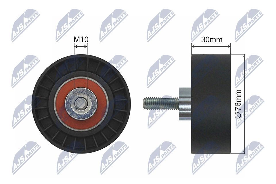 NTY RNK-FR-027: Seade- / juhtrull, soonrihm Ø: 76mm