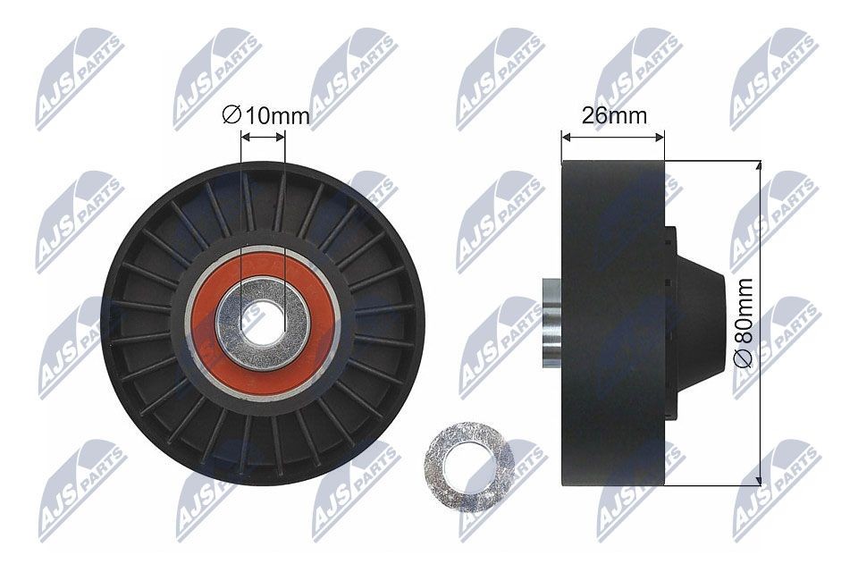 NTY RNK-FT-000: Seade- / juhtrull, soonrihm Ø: 80mm, Ø: 80mm