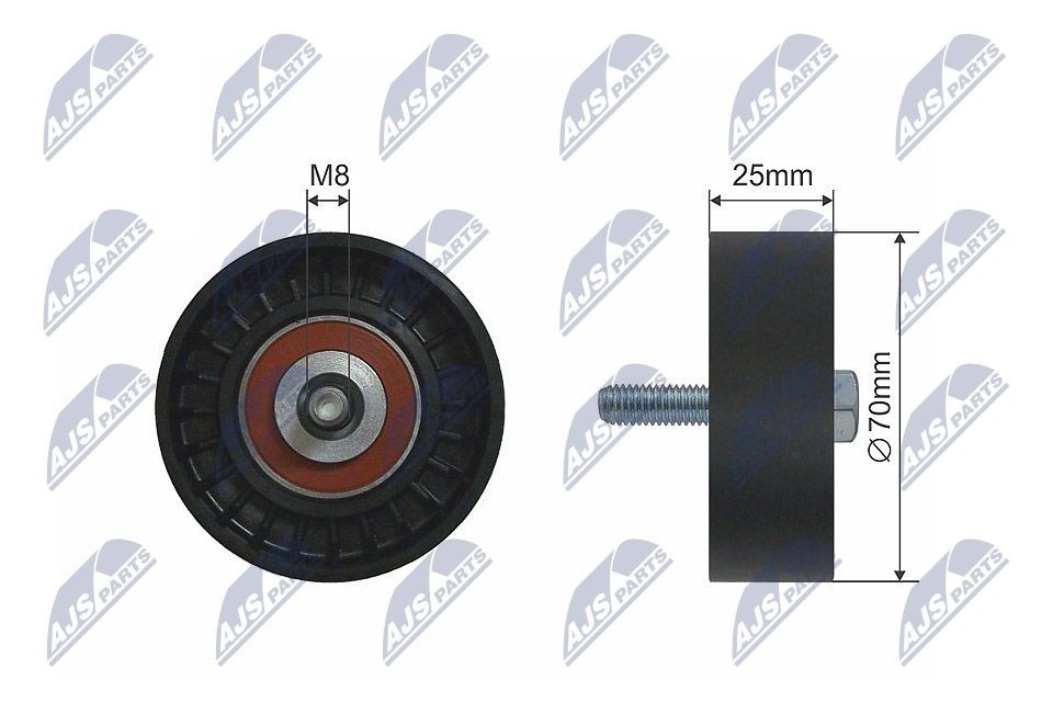 NTY RNK-FT-007: Seade- / juhtrull, soonrihm Ø: 70mm