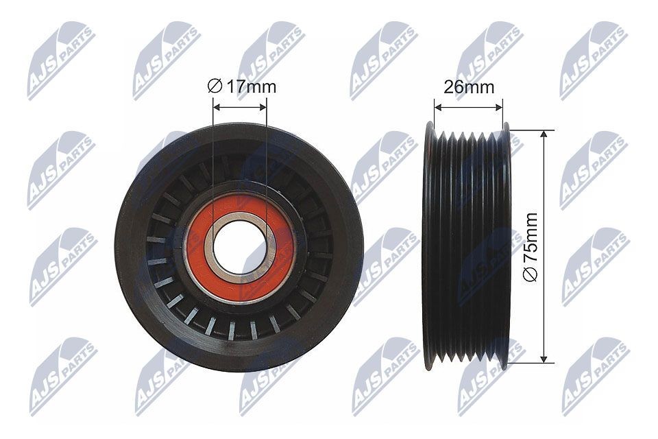 NTY RNK-HD-010: Seade- / juhtrull, soonrihm Ø: 75mm
