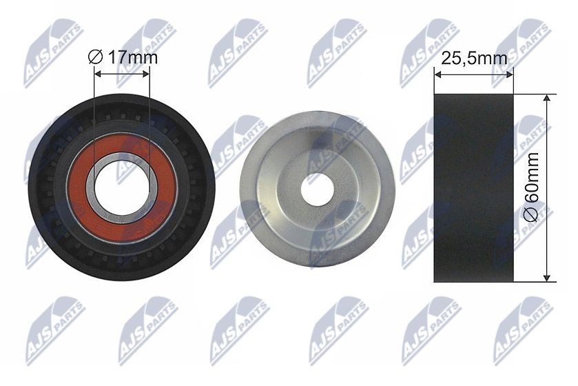 NTY RNK-PL-010: Pingutusrull, soonrihm Ø: 60mm, Ø: 60mm