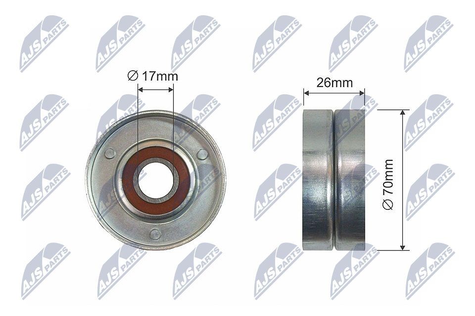 NTY RNK-PL-013: Pingutusrull, soonrihm Ø: 70mm, Ø: 70mm