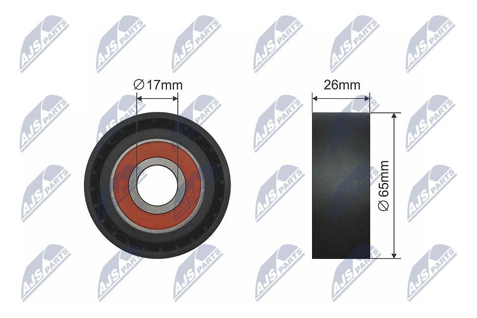 NTY RNK-PL-021: Seade- / juhtrull, soonrihm Ø: 65mm