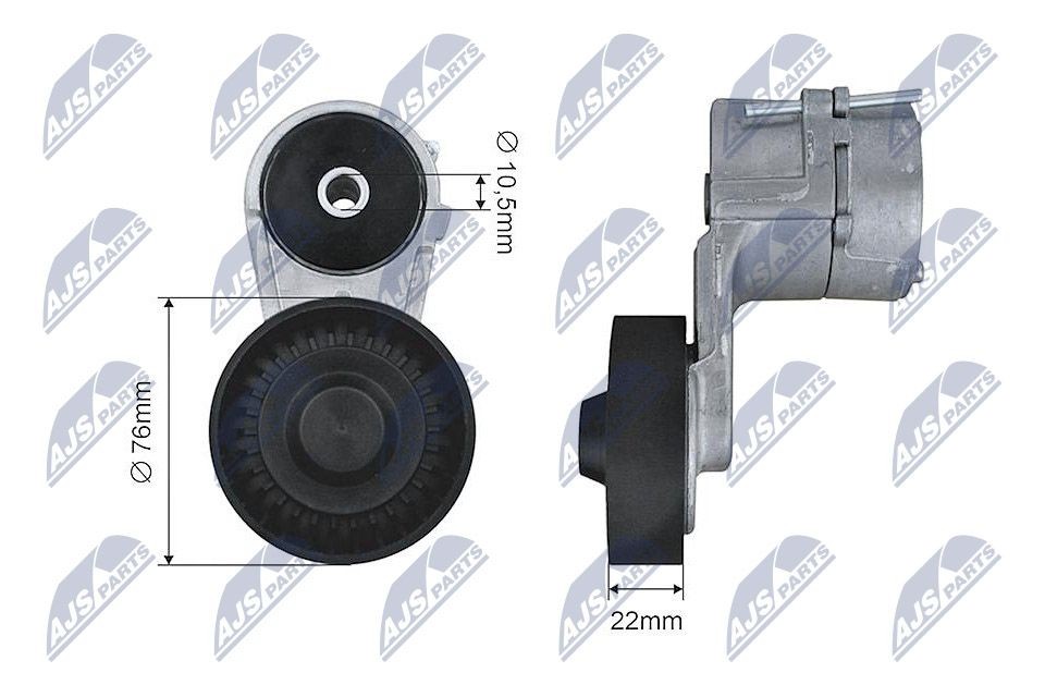 NTY RNK-PL-025: Pingutusrull, soonrihm Ø: 76mm