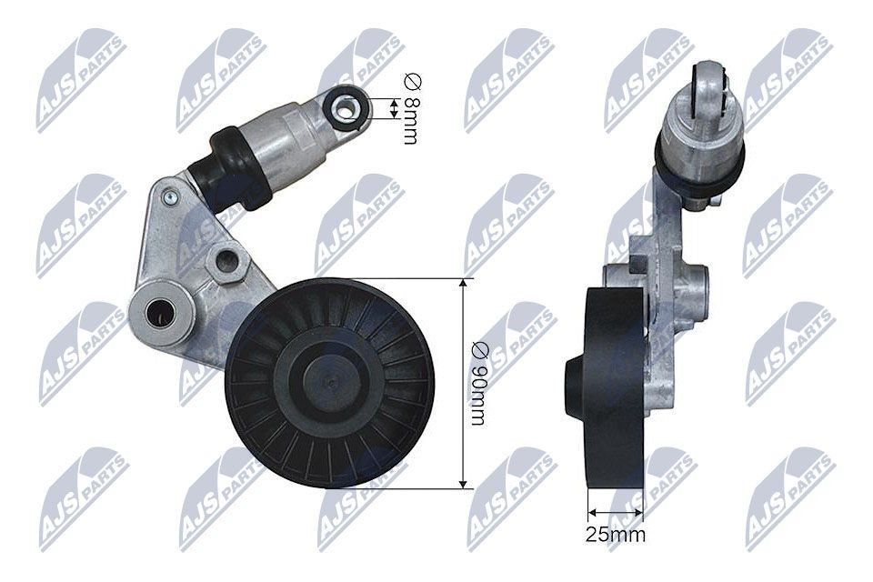 NTY RNK-PL-026: Įtempiklio skriemulys, V formos rumbuotas diržas Ø: 90mm