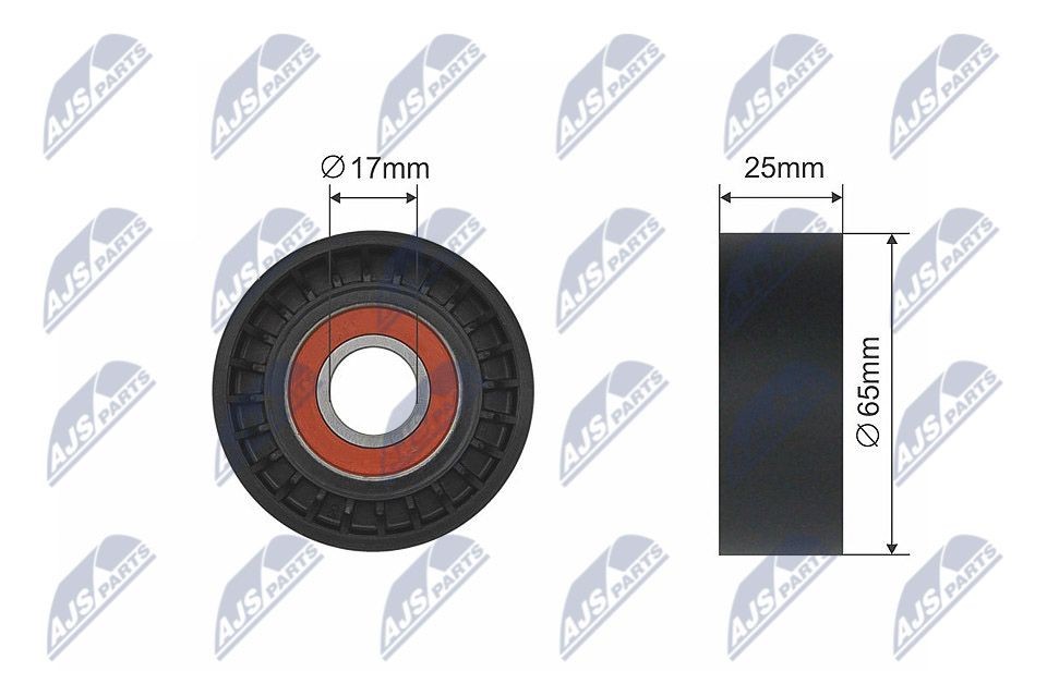 NTY RNK-RE-014: Spriegotājrullītis, Ķīļrievu siksna Ø: 65mm