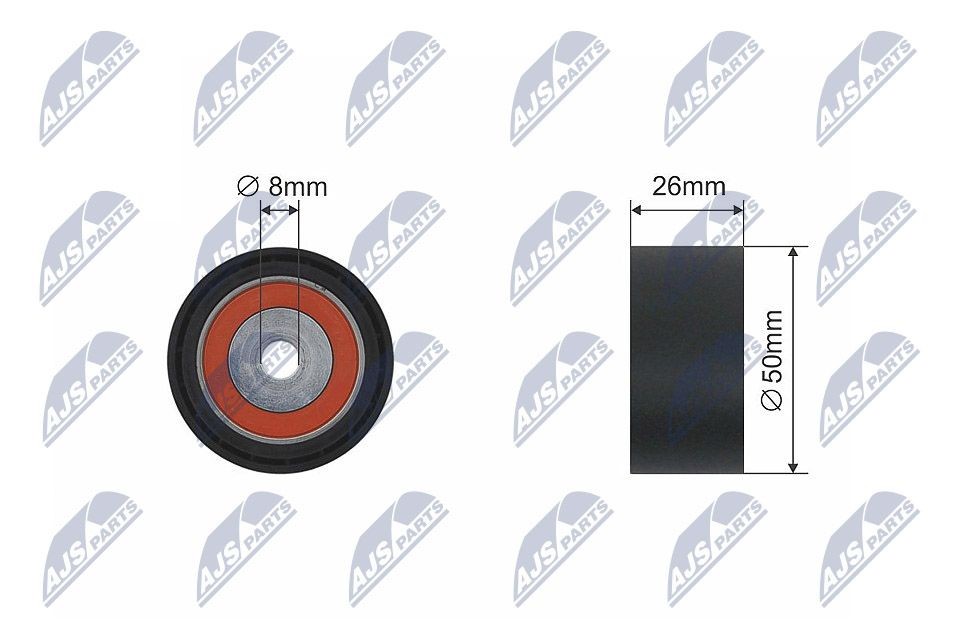 NTY RNK-RE-015: Seade- / juhtrull, soonrihm Ø: 50mm