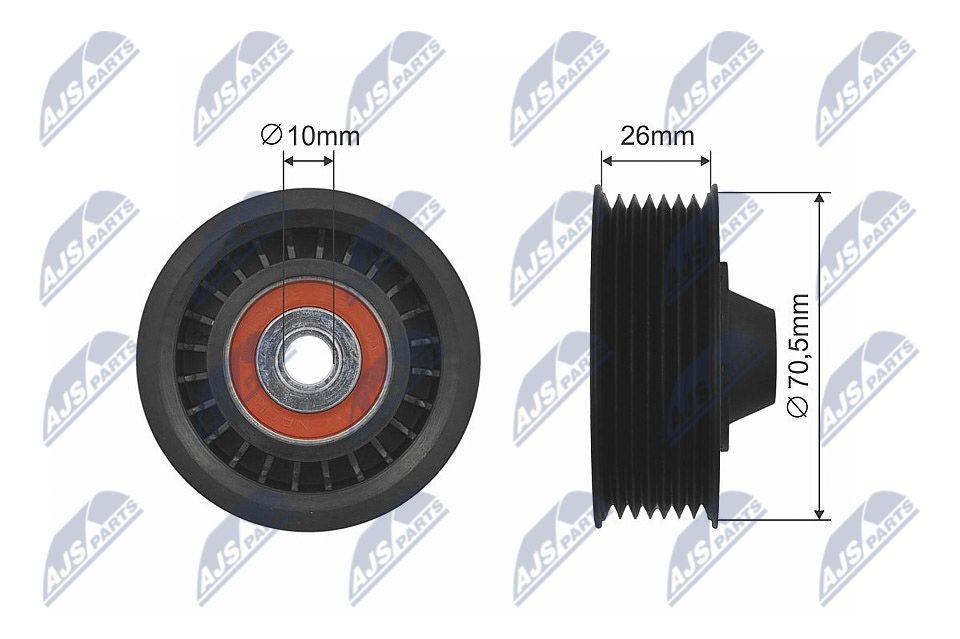 NTY RNK-RE-018: Seade- / juhtrull, soonrihm Ø: 70,5mm, Ø: 70,5mm