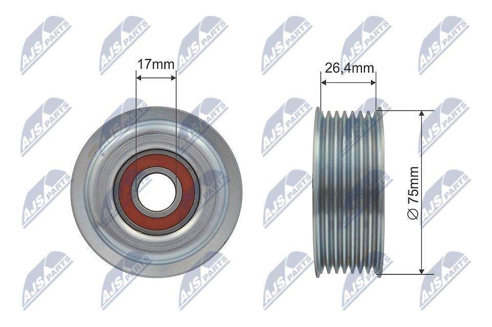 NTY RNK-TY-008: Kreipiantysis skriemulys, V formos rumbuotas diržas Ø: 75mm