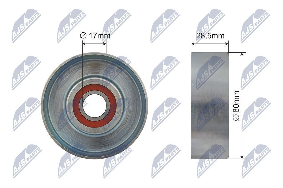 NTY RNK-VV-001: Parazīt- / Vadrullītis, Ķīļrievu siksna Ø: 80mm, Ø: 80mm