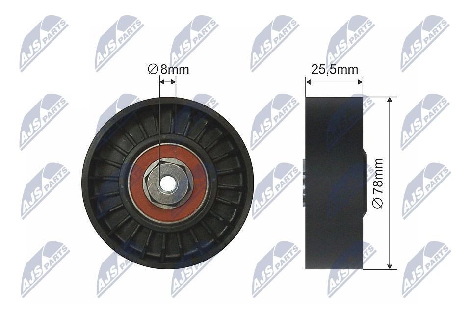 NTY RNK-VW-004: Seade- / juhtrull, soonrihm Ø: 78mm, Ø: 78mm