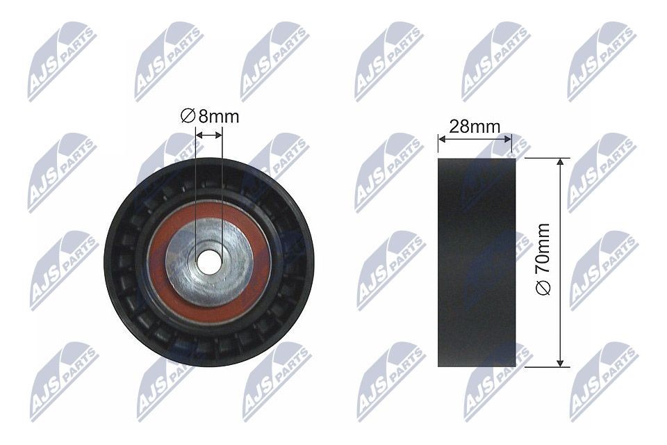 NTY RNK-VW-005: Seade- / juhtrull, soonrihm Ø: 70mm, Ø: 70mm