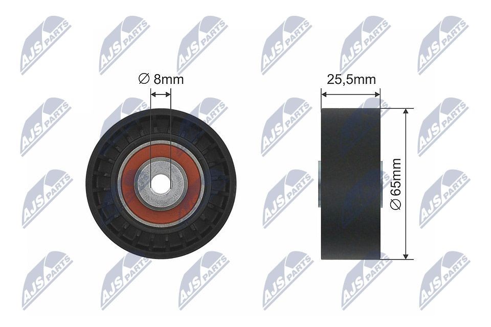 NTY RNK-VW-006: Kreipiantysis skriemulys, V formos rumbuotas diržas Ø: 65mm, Ø: 65mm