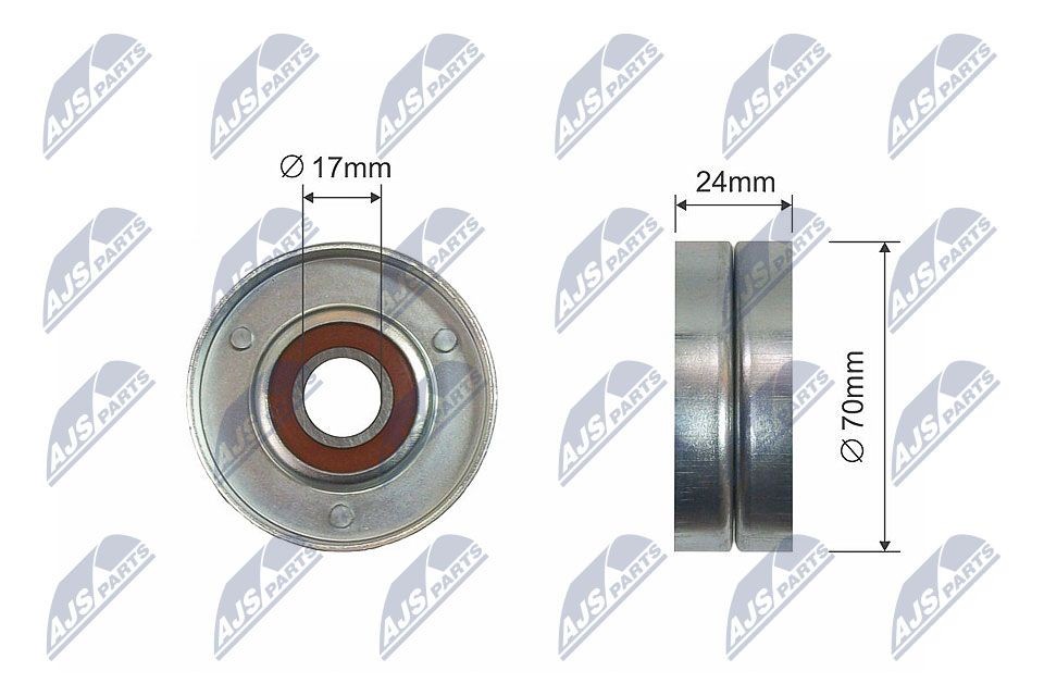 NTY RNK-VW-007: Pingutusrull, soonrihm Ø: 70mm, Ø: 70mm