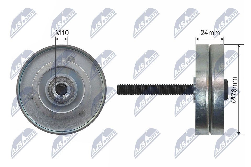 NTY RNK-VW-009: Seade- / juhtrull, soonrihm Ø: 76mm, Ø: 76mm