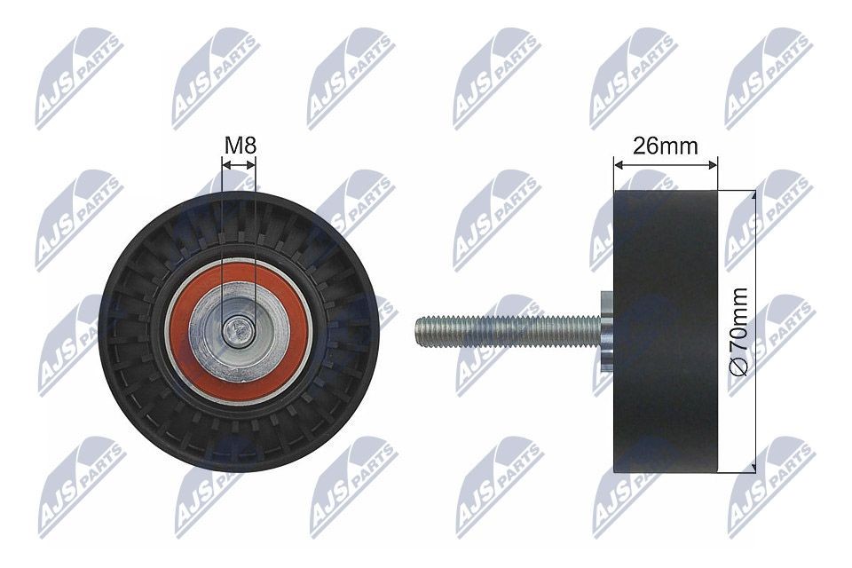 NTY RRK-FR-006: Seade- / juhtrull, soonrihm Ø: 70mm, Ø: 70mm