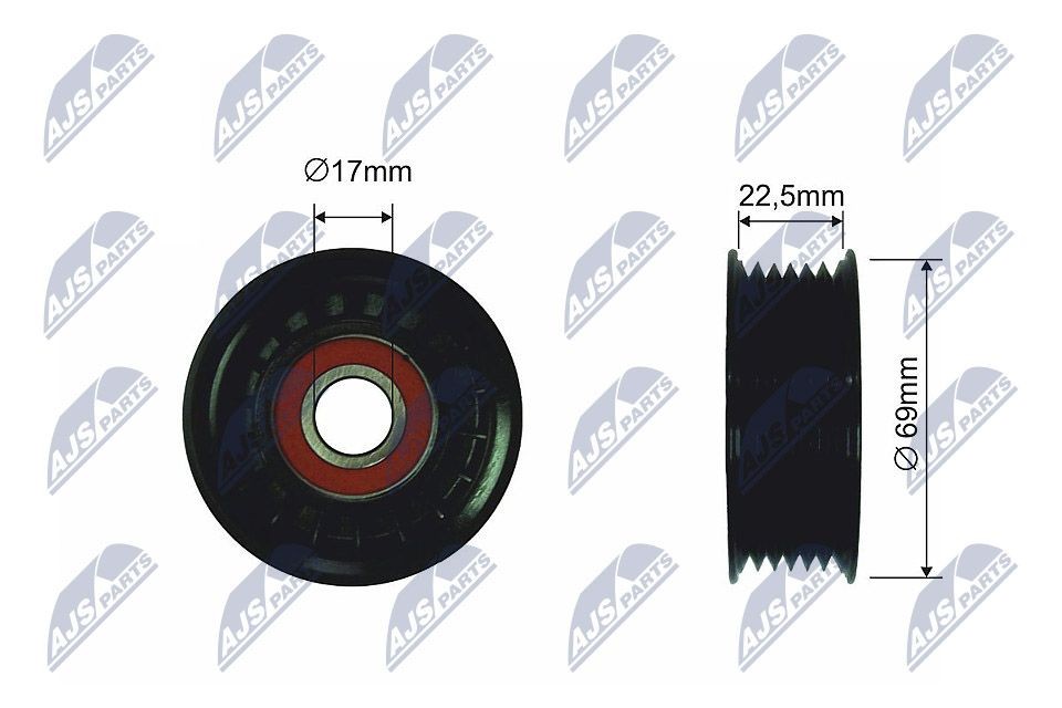 NTY RRK-MZ-001: Seade- / juhtrull, soonrihm Ø: 73mm