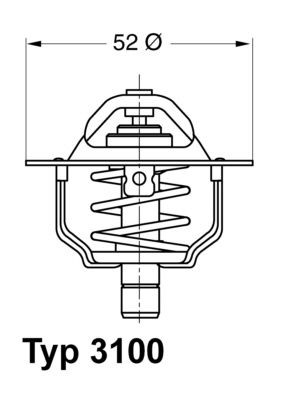 WAHLER 3100.92D: Termostat, lichid racire 92°C, 52mm, cu etansare