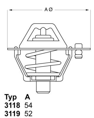 WAHLER 3119.88D5: Termostat, lichid racire 88°C, cu etansare
