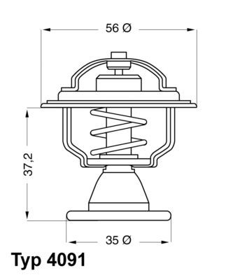 WAHLER 4091.82D: Thermostat d'eau 82°C, avec joints