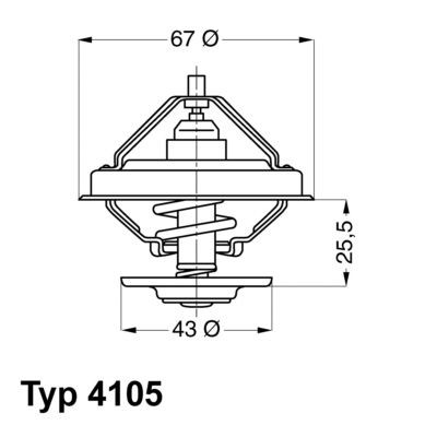 WAHLER 4105.83D: Termostat chladenia 83°C, s tesnenim