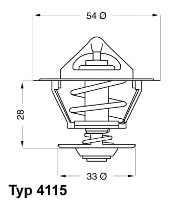 WAHLER 4115.92D: Termostat, kjølemiddel 92°C, med tetning