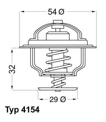 WAHLER 4154.82D: Termostats, Dzesēšanas šķidrums 82°C, ar blīvi