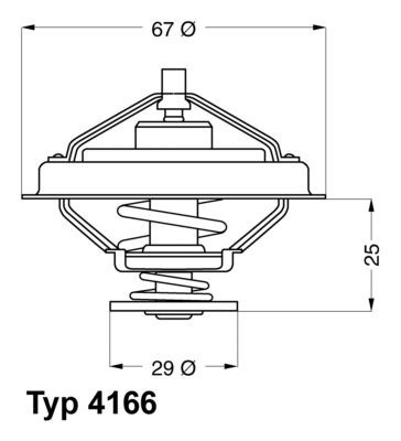 WAHLER 4166.79D: Thermostat d'eau 79°C, avec joints