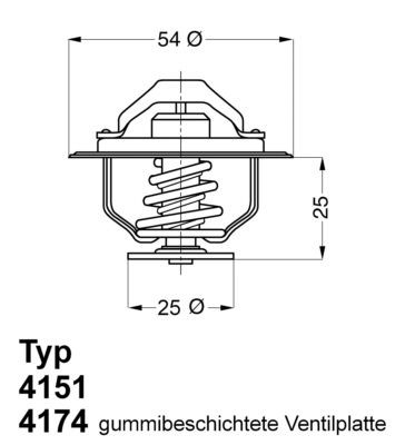 WAHLER 4174.79D: Termostat, lichid racire 79°C, cu etansare