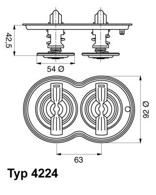 WAHLER 4224.80D: Termostat, lichid racire 80°C, cu etansare