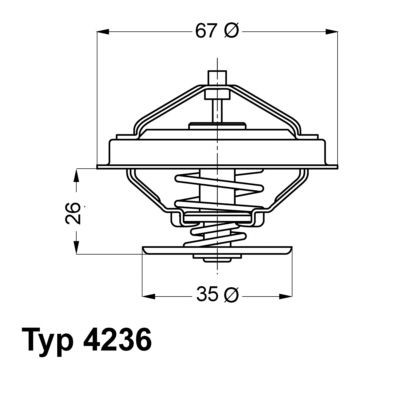 WAHLER 4236.92D: Termostat, lichid racire 92°C, cu etansare
