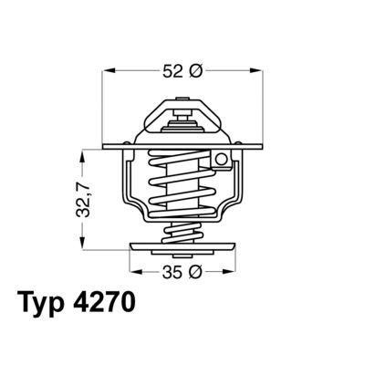 WAHLER 4270.88D: Termostaat, Jahutusvedelik 88°C, koos tihendiga