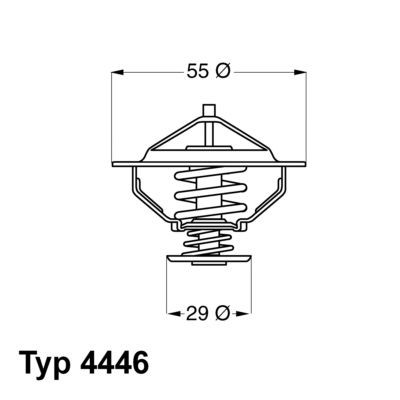 WAHLER 4446.83D: Termostaat, Jahutusvedelik 83°C, koos tihendiga