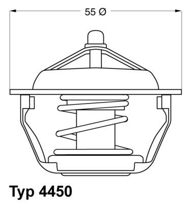 WAHLER 4450.83D: Termostaat, Jahutusvedelik 83°C, koos tihendiga
