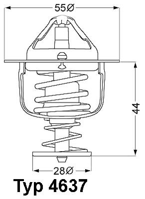 WAHLER 4637.82D: Termostat, lichid racire 82°C, 55mm, cu etansare