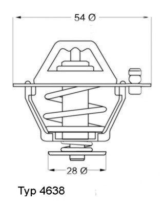 WAHLER 4638.82D: Termostat, lichid racire 82°C, 54mm, cu etansare