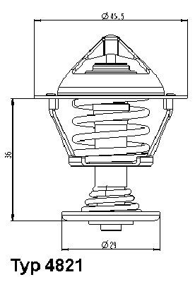 WAHLER 4821.89D: Termostat, lichid racire 89°C, cu etansare