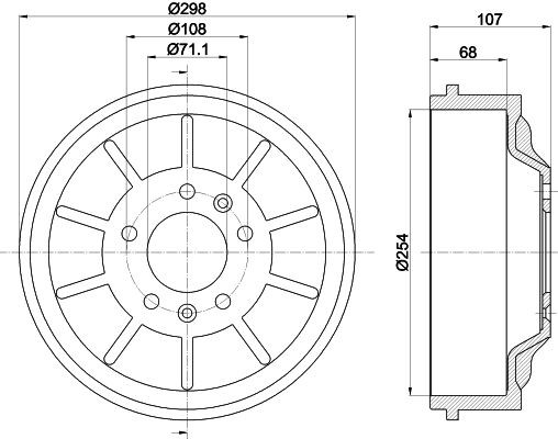 MINTEX MBD310: Tambour de frein 298mm, sans moyeu de roue, sans roulement de roue, sans boulon de fix° de roue