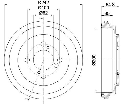 MINTEX MBD420: Tambur frana 242mm, fara butuc roata, fara rulment roata, fara suruburi de fixare roata