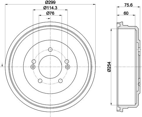 MINTEX MBD423: Piduritrummel 299mm, ilma rattakeskmeta, ilma rattalaagrita, ilma rattakinnituspoltideta