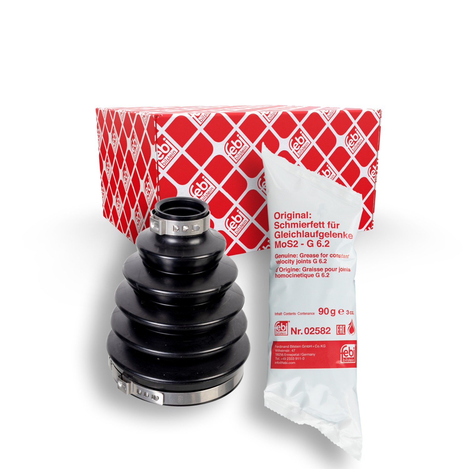 FEBI BILSTEIN 175515: Ansamblu burduf, articulatie planetara Axa fata stanga, Axa fata dreapta, spre roata, Thermoplast
