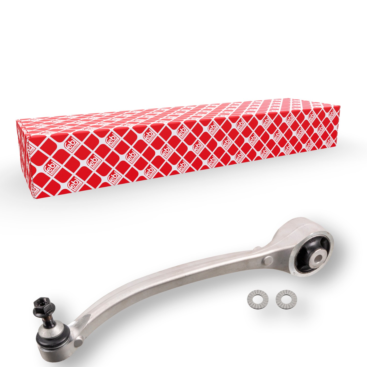 FEBI BILSTEIN 175624: Brat, suspensie roata Axa fata stanga, partea de jos, fata, Aluminiu, cu piuliță de siguranță, cu lagar, cu articulatie de sarcina/ghidare