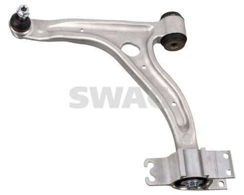 SWAG 33 10 2914: Brat, suspensie roata Axa fata stanga, partea de jos, Aluminiu, cu lagăre din cauciuc, cu articulatie de sarcina/ghidare