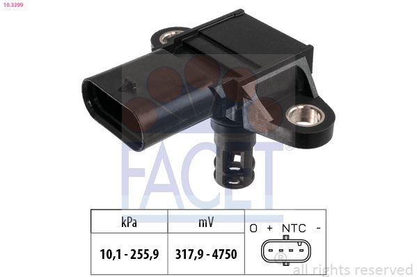 FACET 10.3399: Devējs, Pūtes spiediens Made in Italy - OE Equivalent